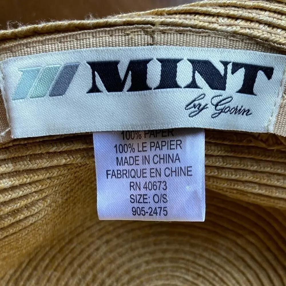 Mint by Goorin Tan Braided 100% Paper Sun Hat Women's Size O/S